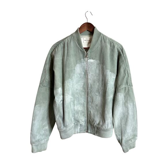 Simon Miller Other - Simon Miller Stone Washed Sage Green Bomber Denim Jacket Mens Medium